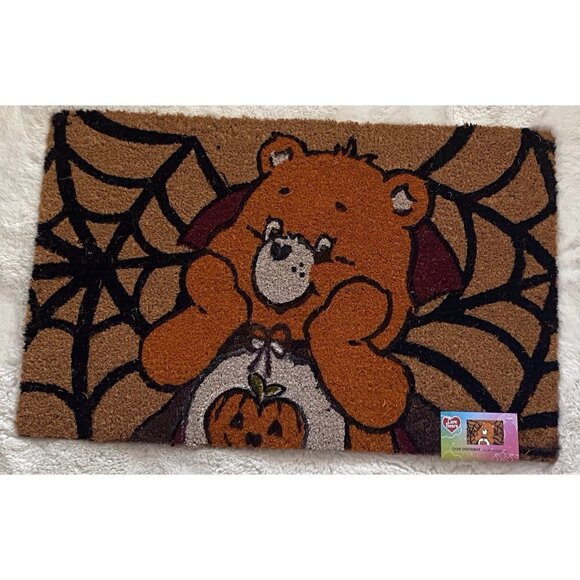Care Bears Halloween Spider Web Vampire Pumpkin Outdoor Coir Door Mat 18 X 28” - Picture 1 of 10